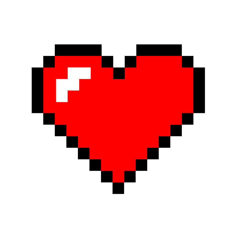 Heart Low Pixel PNG Transparent - Heart Png