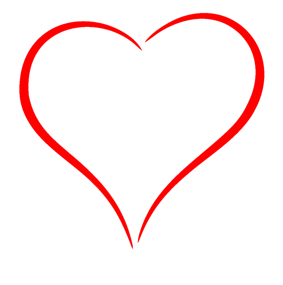Heart Outline Red PNG Transparent
