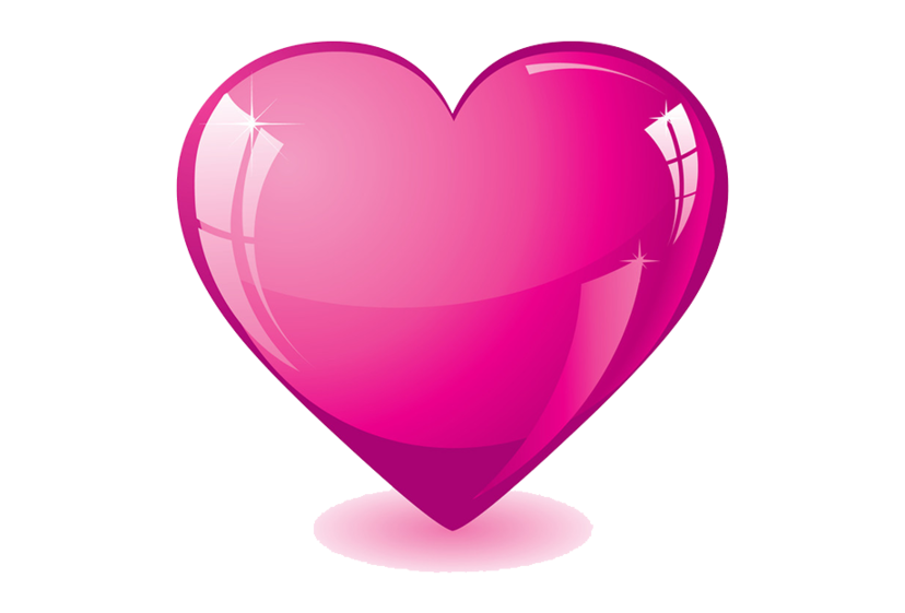 Pink Heart with Shadow PNG Image Transparent - Heart Png