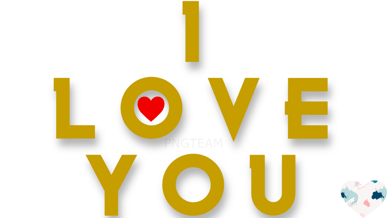 I Love You Text And Heart Icon PNG pngteam.com