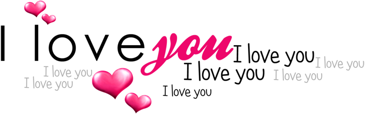 I Love You Text PNG HD Images