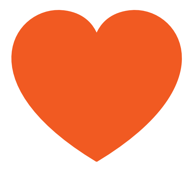 Orange Instagram Heart PNG Image in Transparent