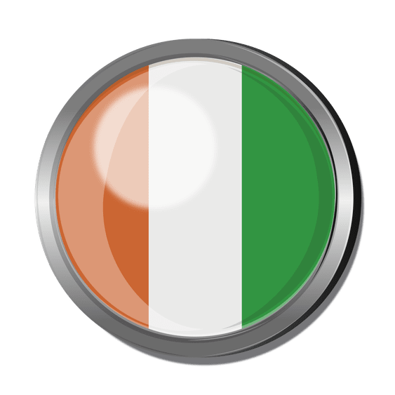 Ivory Coast Flag Icon Badge PNG in Transparent pngteam.com