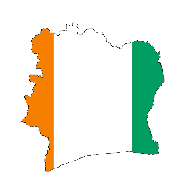 Ivory Coast Flag Map PNG HD Images Transparent pngteam.com