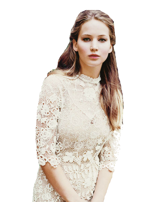 Jennifer Lawrence White Dress PNG Transparent pngteam.com