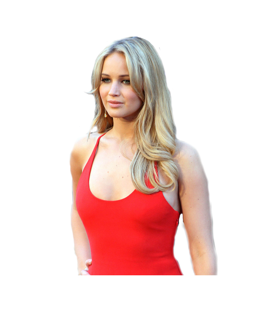 Jennifer Lawrence Hot Red Shirt PNG HD File pngteam.com