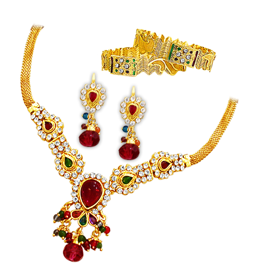 Jewellery Red Diamonds and Gold Necklace PNG Images - Jewellery Png