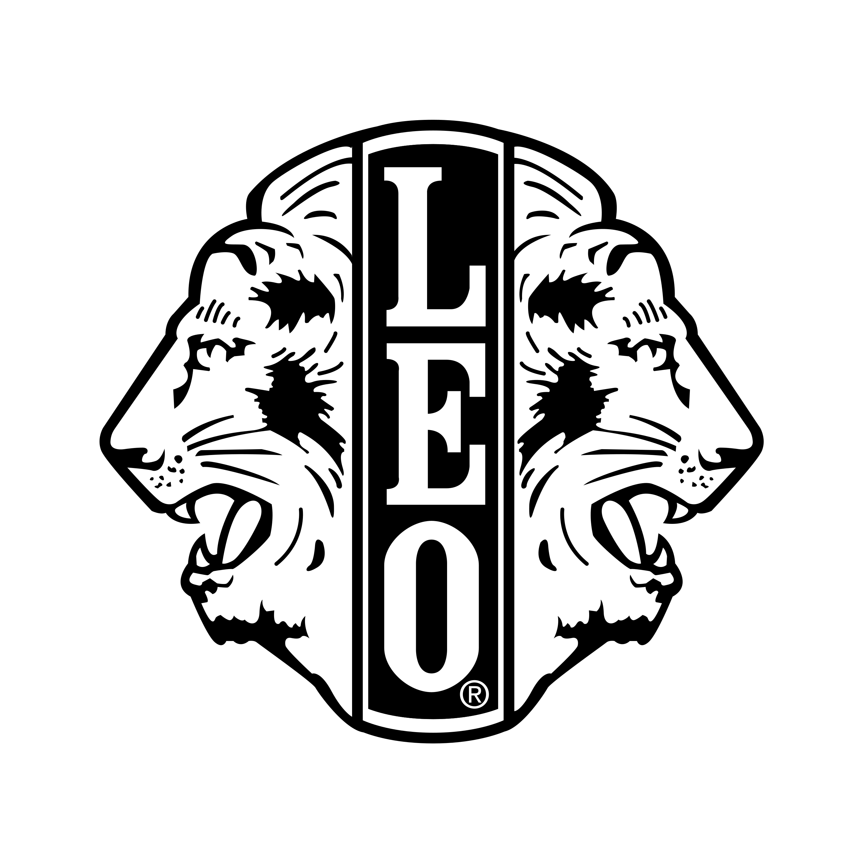 Leo Logo Black and White PNG Transparent pngteam.com