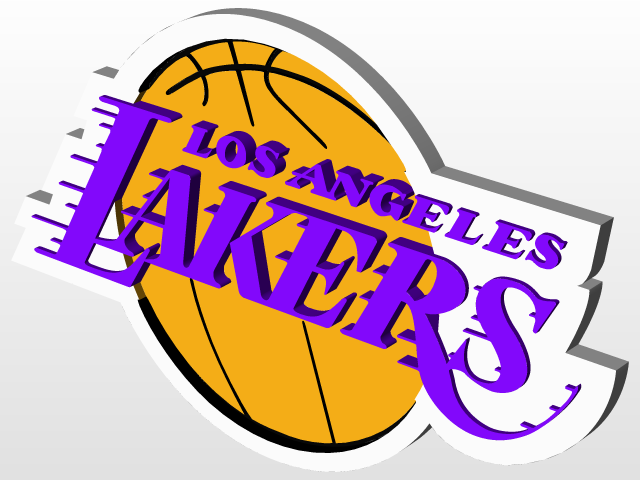 Los Angeles Lakers 3D Logo PNG in Transparent