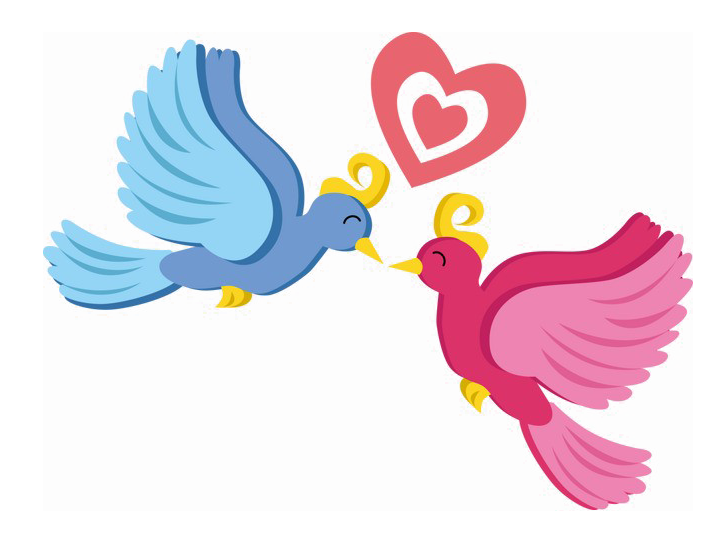 Love Birds with Heart PNG Best Image - Love Birds Png