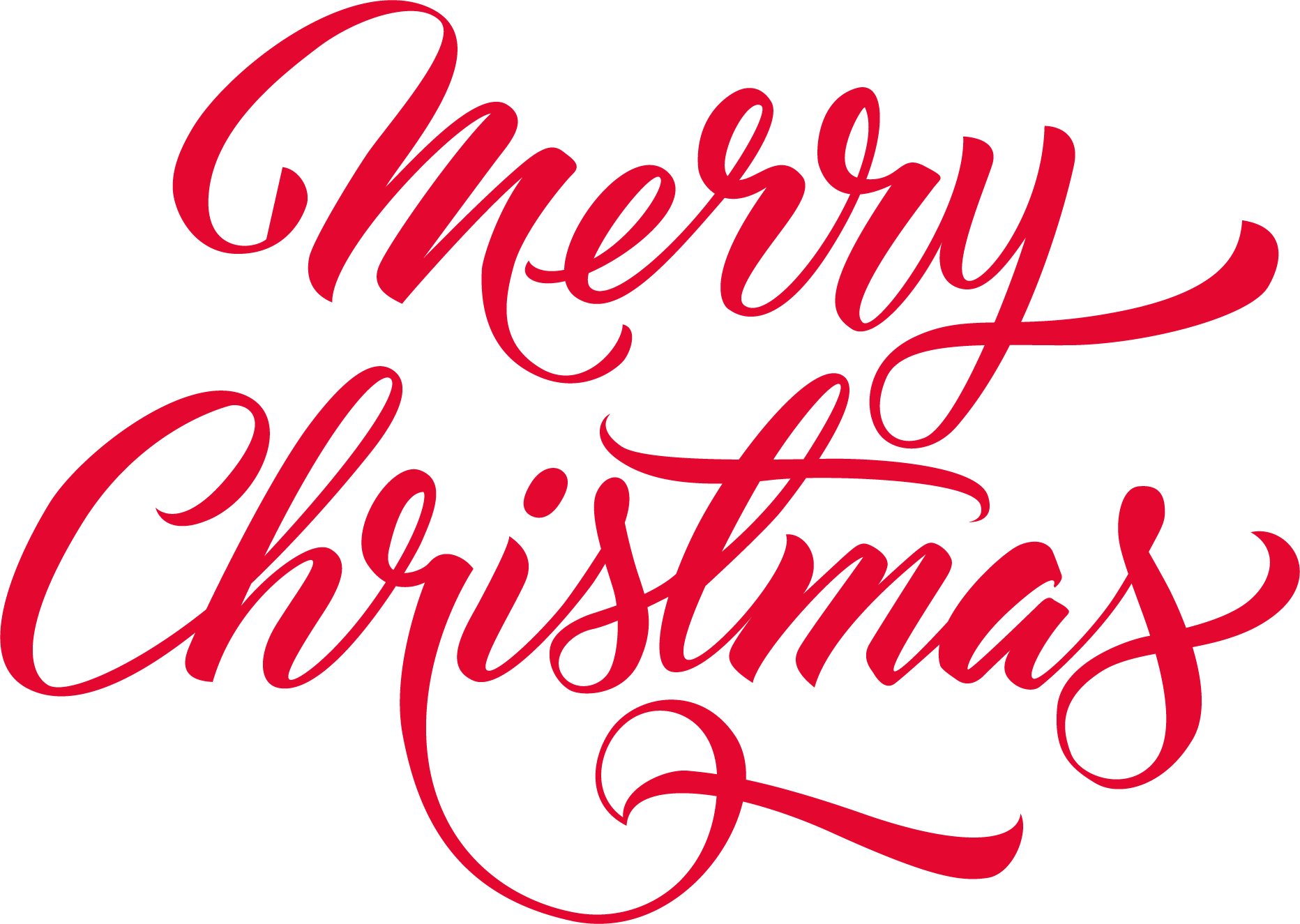 Merry Christmas Text Red PNG Image in High Definition Transparent