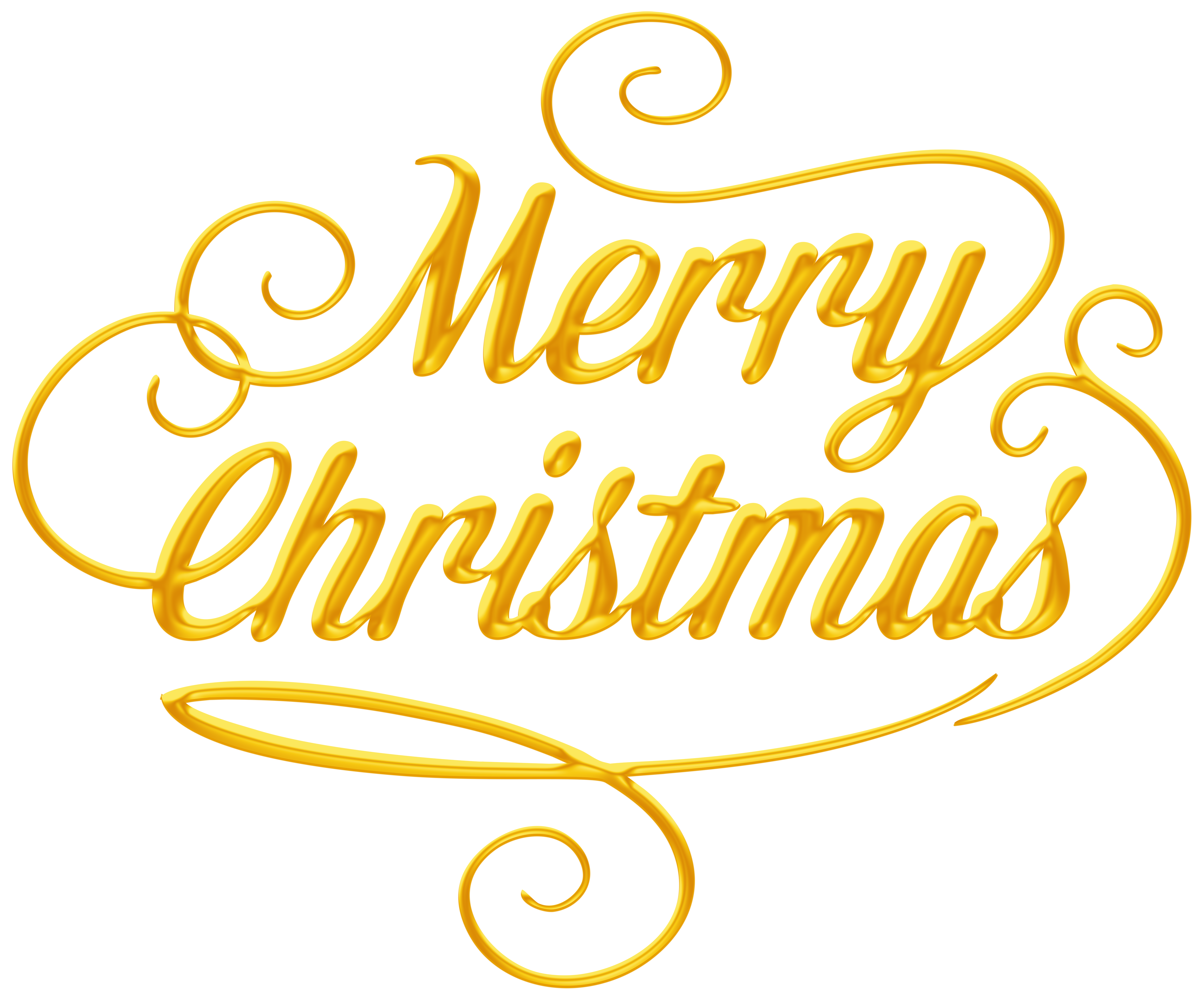 Gold Merry Christmas Text PNG HQ Image Transparent Background