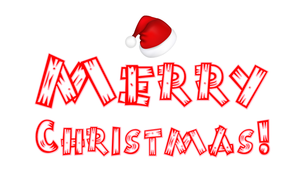 Merry Christmas Text with Christmas Hat PNG Transparent Image pngteam.com