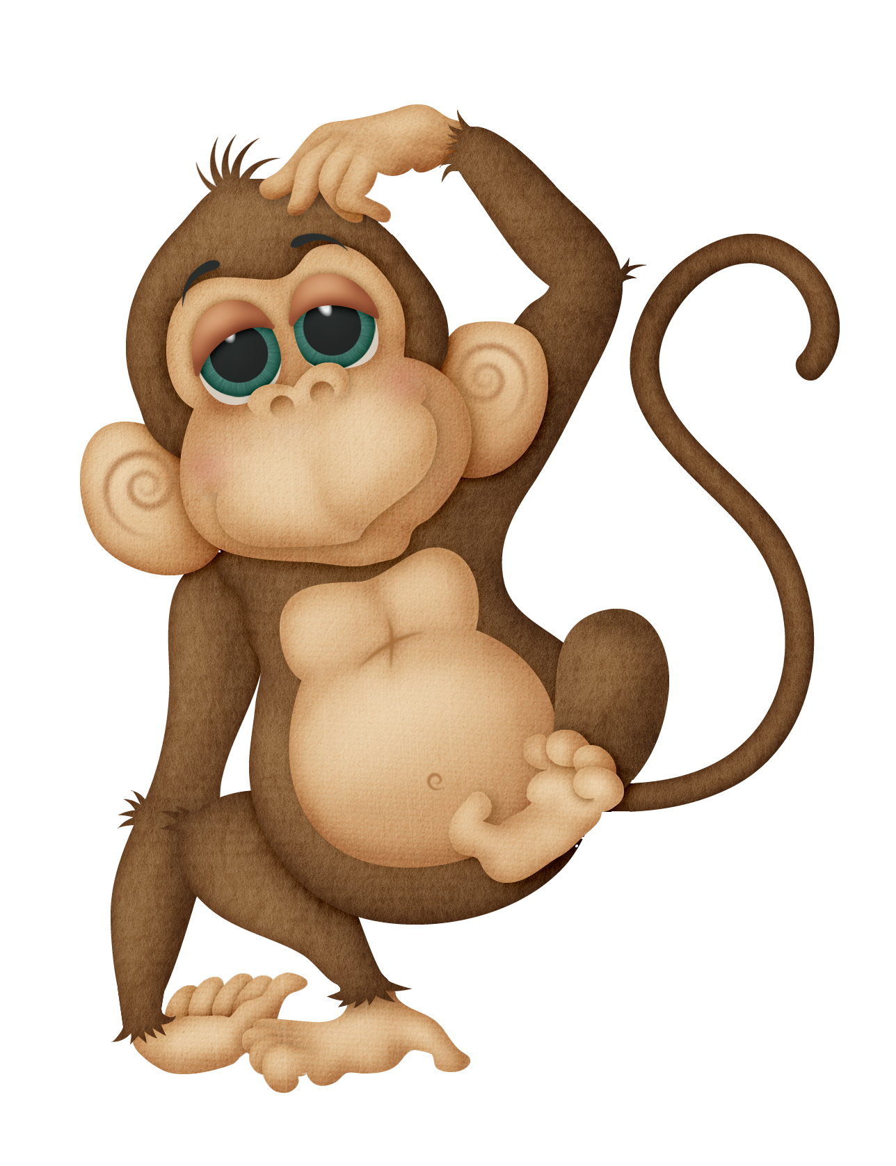 Thinking Monkey PNG Transparent Cartoon Clipart pngteam.com