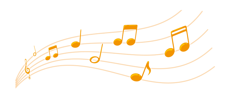 Orange Musical Notes PNG pngteam.com