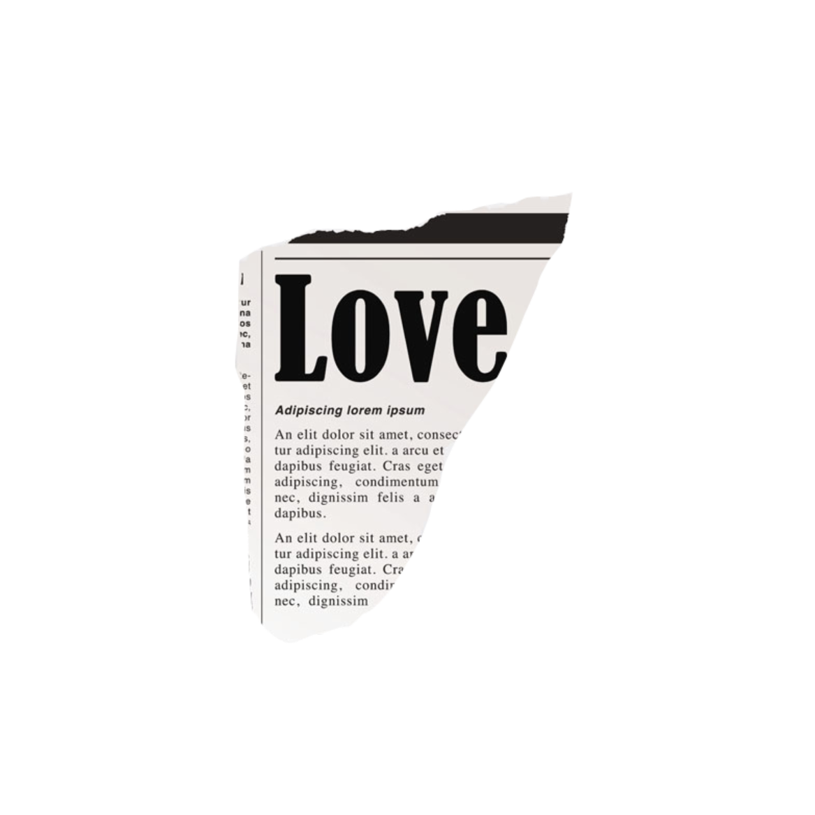 Newspaper Piece text Love PNG Image in High Definition pngteam.com