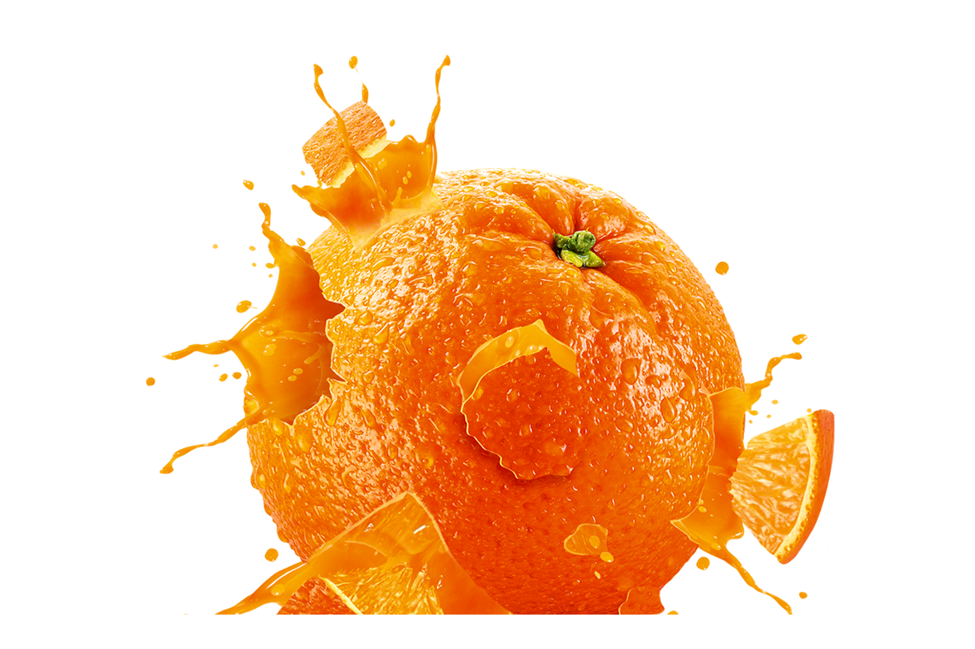 Orange Juice Splash PNG in Transparent