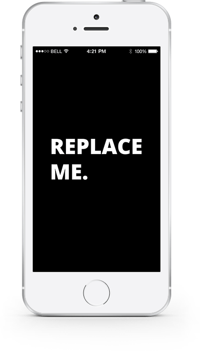 Mobile Phone says Replace Me PNG HD Image pngteam.com