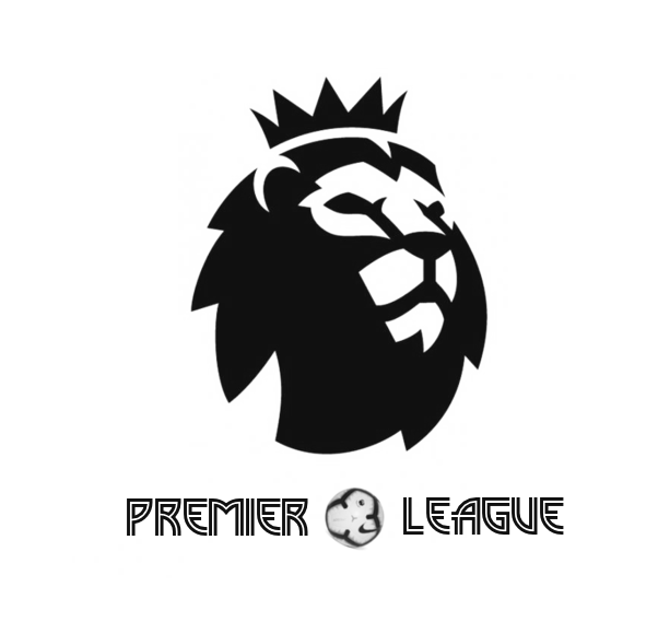 Premier League Text Logo PNG Black and White Transparent - Premier League Logo Png