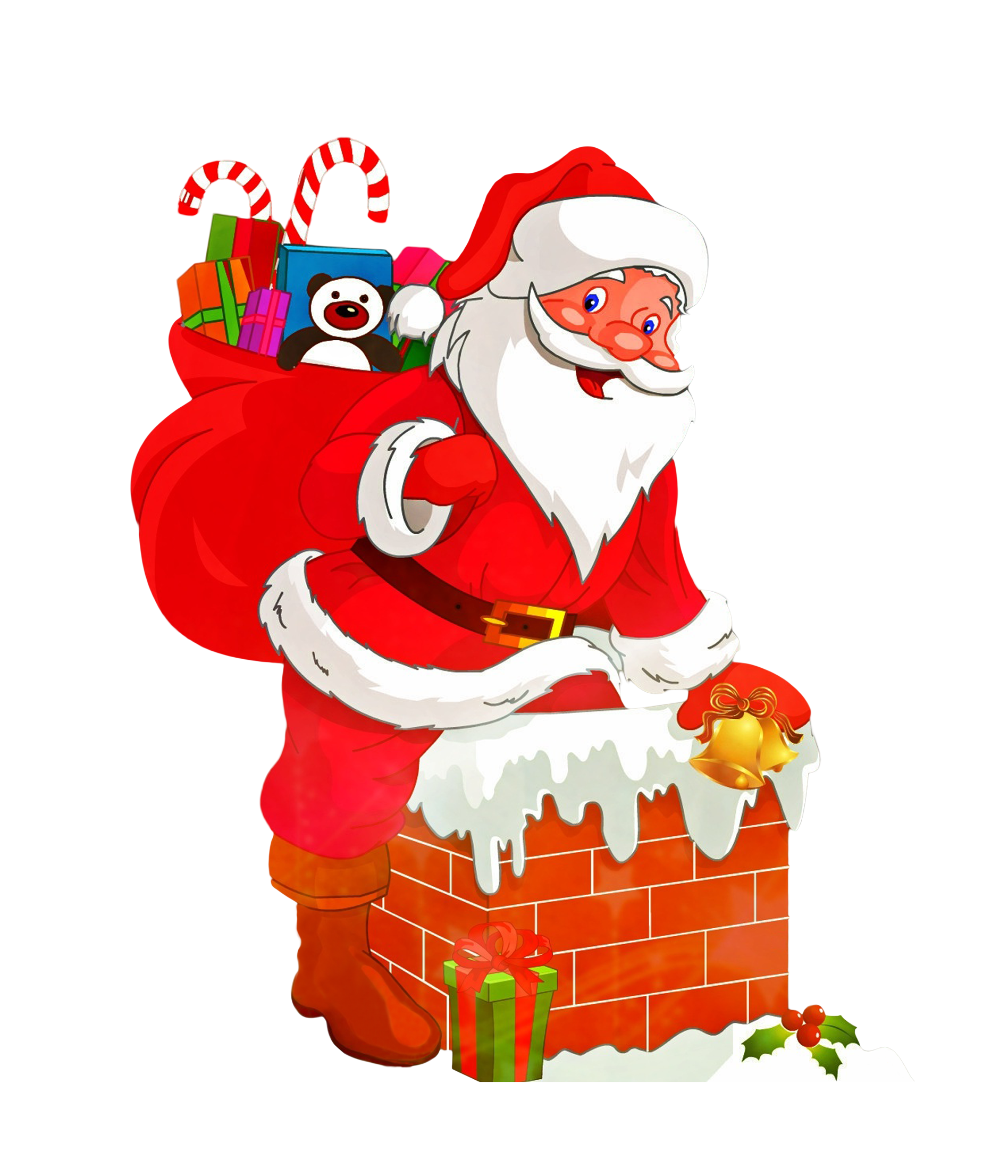 Santa Claus with Gifts PNG Transparent pngteam.com