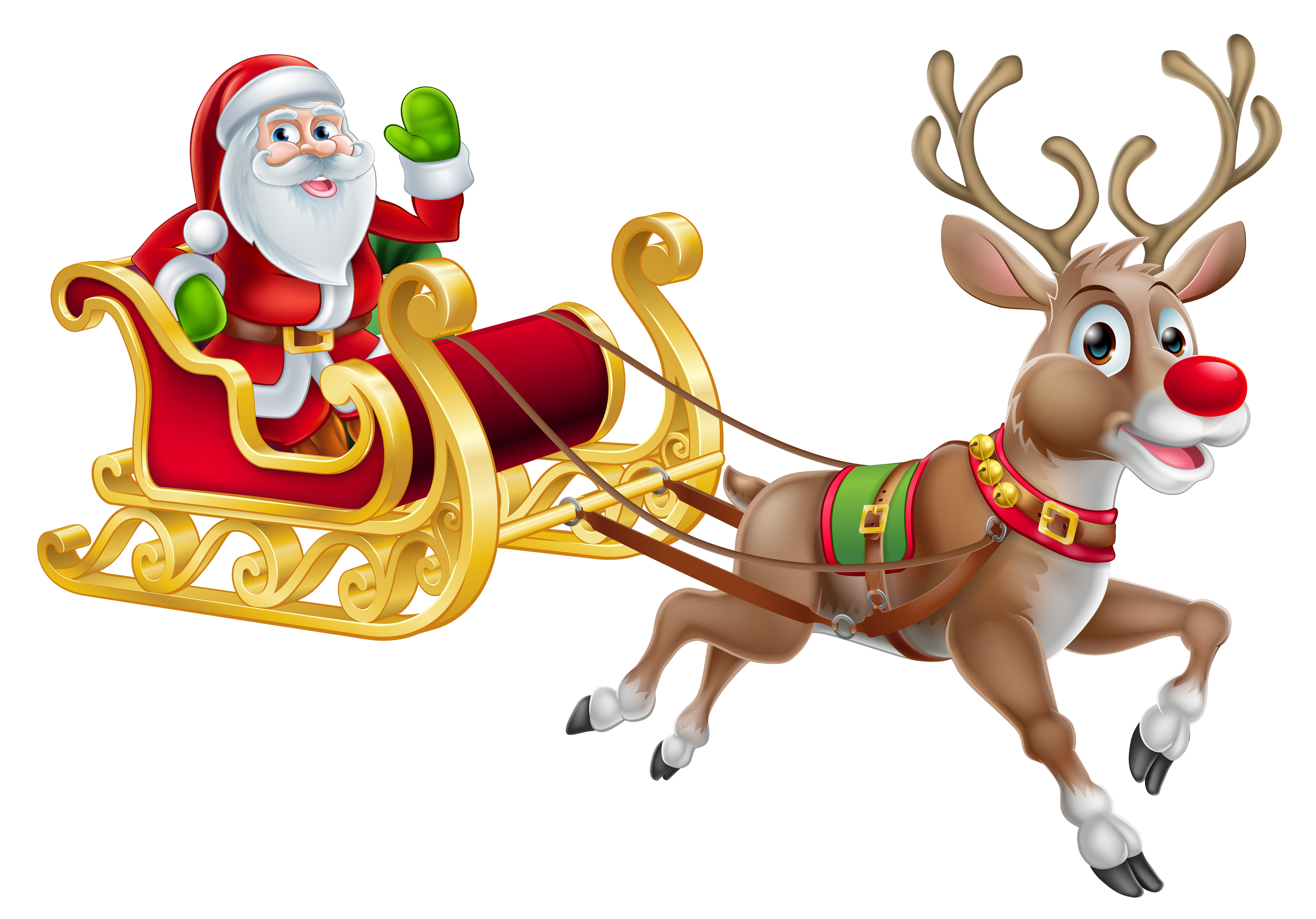 Santa Claus Reindeer Christmas PNG Transparent pngteam.com