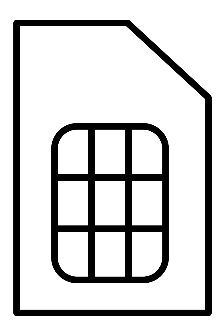 Sim Card Icon Black PNG