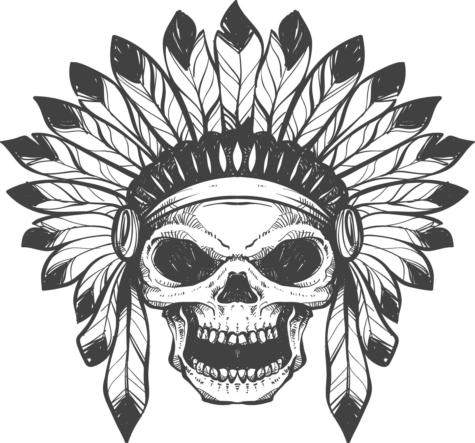 Skull Tattoo PNG HD File