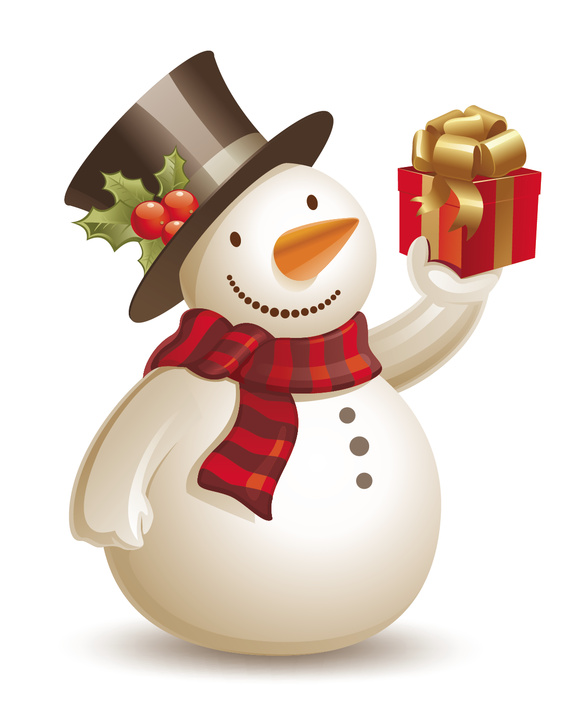 Snowman and Gift PNG HD  pngteam.com