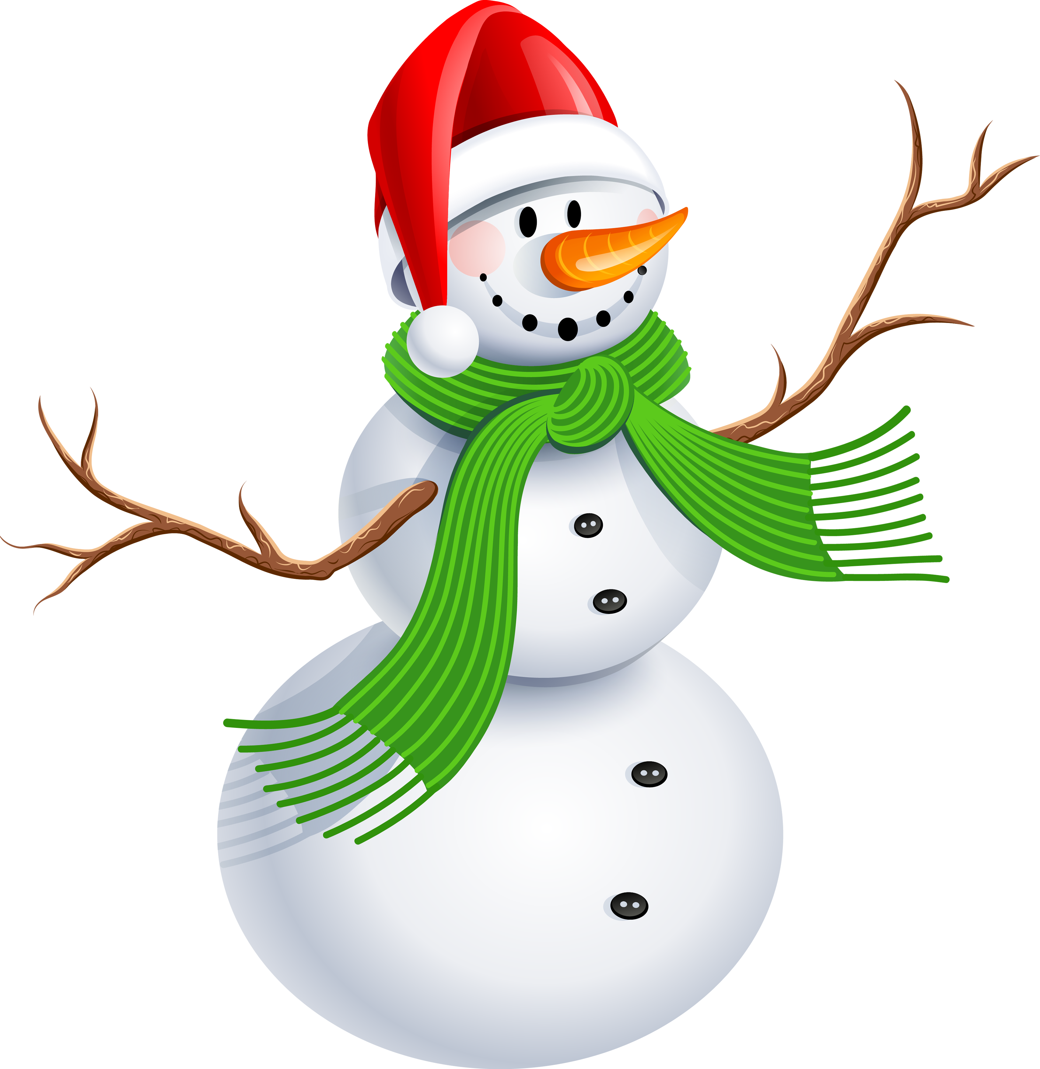 Snowman Green and Red PNG Picture