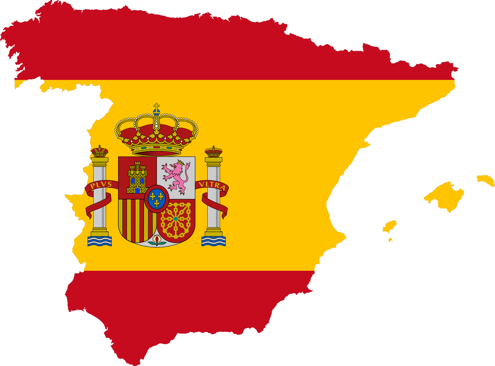 Spain Flag Map PNG Transparent Background - Spain Flag Png