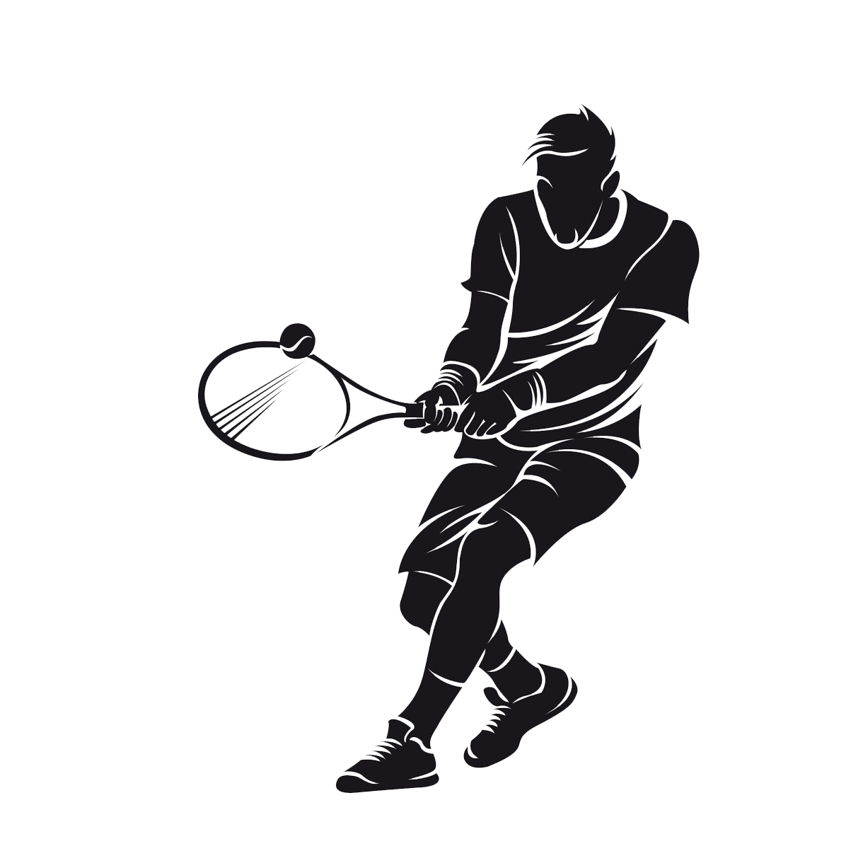 Tennis Player Silhouette PNG Photo