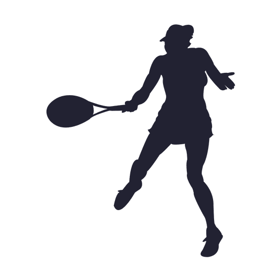 Tennis Girl Silhouette PNG Transparent - Tennis Png