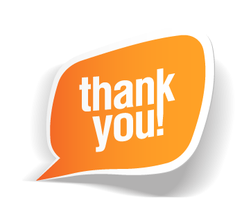 Orange Thank You PNG in Transparent