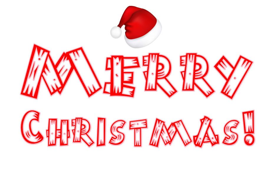 Merry Christmas Text with Christmas Hat PNG Transparent Image - Merry Christmas Png