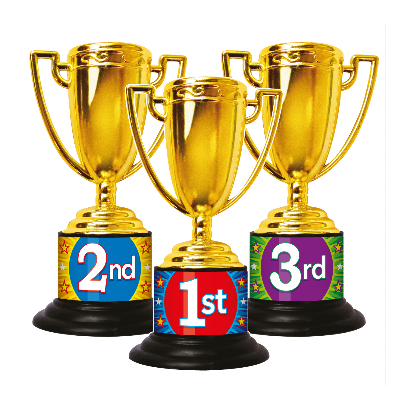First, Second and Third Trophy PNG HD pngteam.com