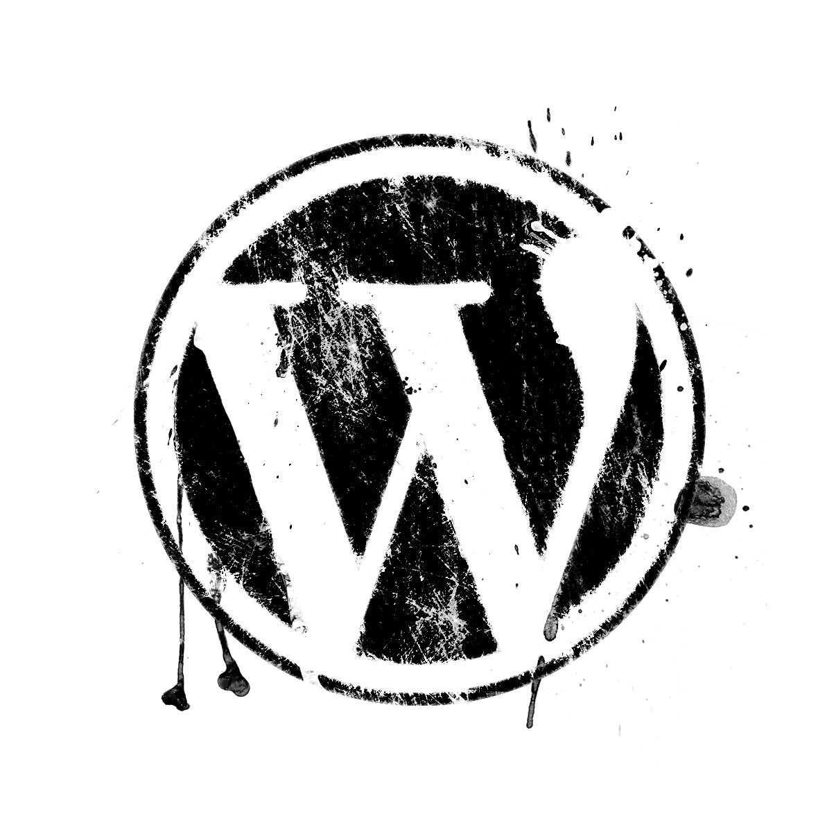 Wordpress Logo Black and White PNG Transparent